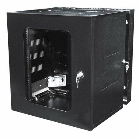 Hubbell Cabinet, 36in H, 20 in D, 19 Rack Units, Blk HSQ36