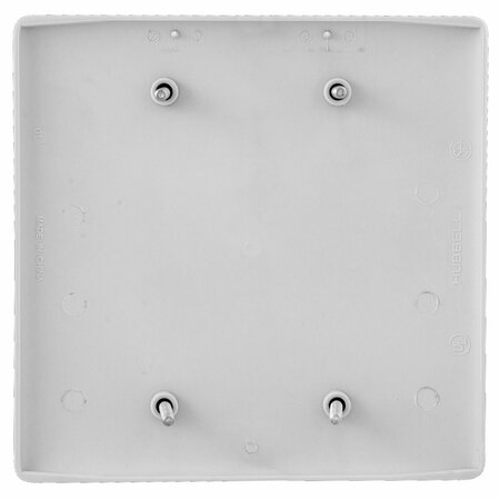 Hubbell Wiring Device-Kellems Blank Cover Plates, Number of Gangs: 2 Nylon, White NP23W