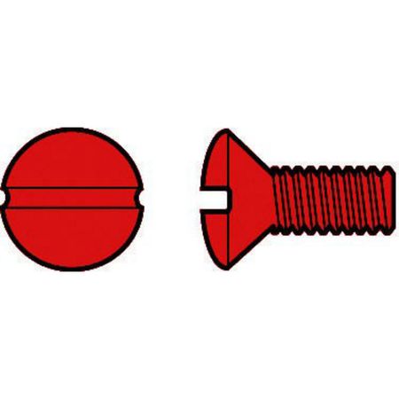 Hubbell Wiring Device-Kellems Plate Screws, Nylon, Red, PK100 RA38RPK100