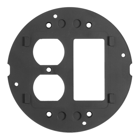 Hubbell Wiring Device-Kellems Sub Plate, Round, Cast Aluminum, Duplex Receptacle S1SPDUSL