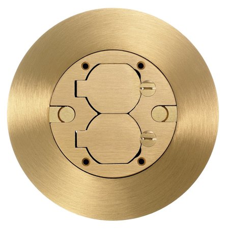 Hubbell Wiring Device-Kellems Round Brass Flr Box Flange Cover Comb SF39253A