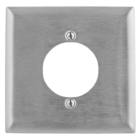 HUBBELL WIRING DEVICE-KELLEMS Wall Plates and Boxes, Number of Gangs: 2 Stainless Steel, Brushed Finish, Silver SS702