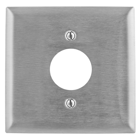 Hubbell Opening Wall Plates, Number of Gangs: 2 Stainless Steel, Brushed Finish SS749