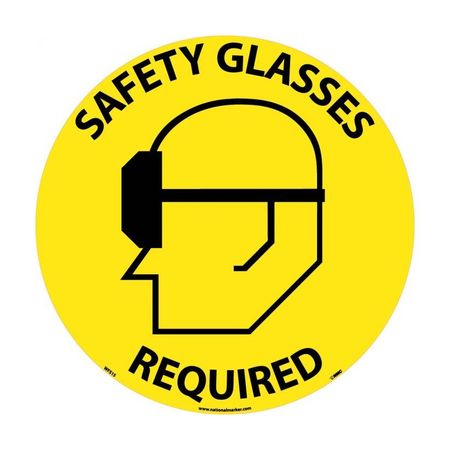 NMC Safety Glasses Required Walk On Floor Sign WFS15