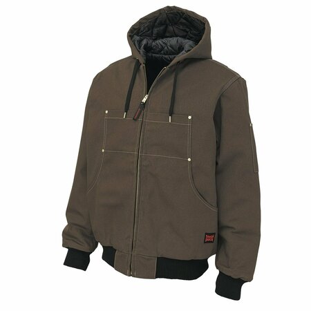 TOUGH DUCK Hooded Duck Bomber Jacket, Dkbr, S WJ301