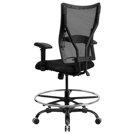 Flash Furniture Drafting Chair, Mesh, 20" to 26" Height, Adjustable Arms, Black WL-5029SYG-AD-GG
