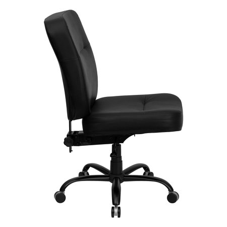 Flash Furniture Executive Chair, Leather, 22 3/4-Height, No Arm, Black LeatherSoft WL-735SYG-BK-LEA-GG