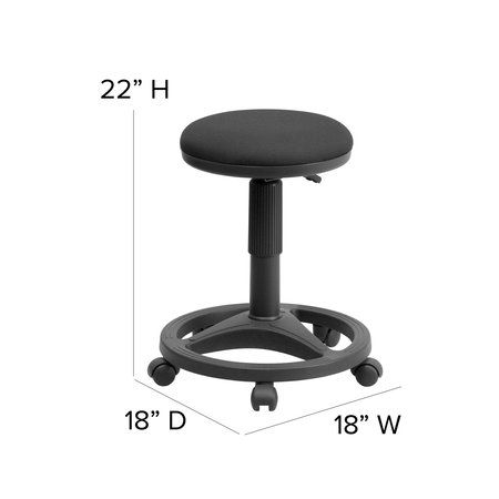 Flash Furniture Fabric Stool w/Foot Ring, Black WL-905DG-GG