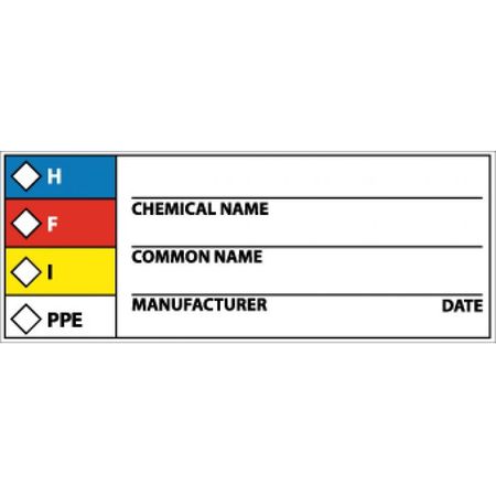 NMC Rtk Hazard Warning Write-On Warning Label, Material: Pressure Sensitive Paper WOL9