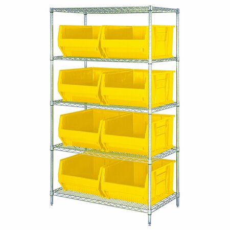 QUANTUM STORAGE SYSTEMS Shelving Unit, Wire WR5-955YL