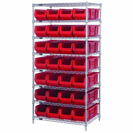 QUANTUM STORAGE SYSTEMS Shelving Unit, Wire WR8-970RD