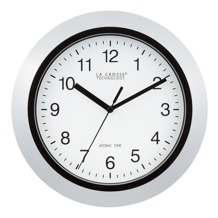 LA CROSSE TECHNOLOGY Atomic Analog Wall Clock, 10" WT-3102S-INT