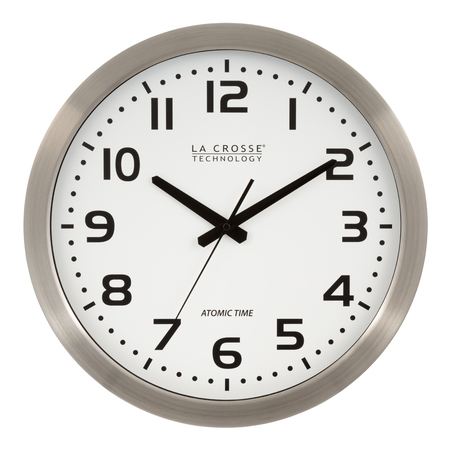 La Crosse Technology Metal Atomic Analog Wall Clock, 16" WT-3161WH-INT