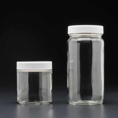 JG FINNERAN Short Wide Mouth Jar, 70-400mm Thread, White Closure, PTFE Lined,  9-182