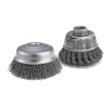 CGW ABRASIVES Cup Brush, Carbon, 5/8-11In AH, 2-3/4In 60060