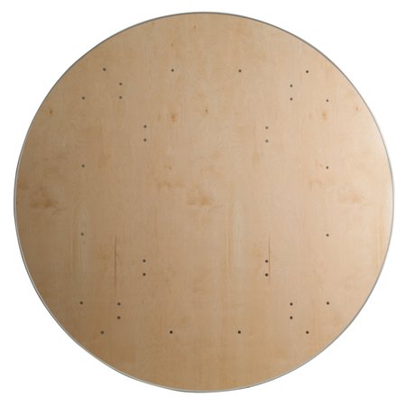 Flash Furniture Round Folding Table, 72" W, 72" L, 30" H, Birchwood, Steel Top, Natural XA-72-BIRCH-M-GG