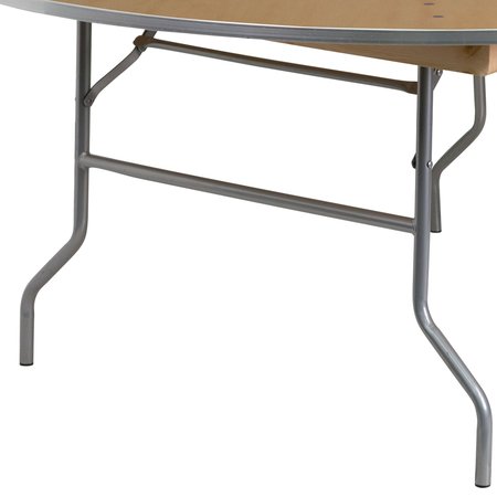 Flash Furniture Round Folding Table, 72" W, 72" L, 30" H, Birchwood, Steel Top, Natural XA-72-BIRCH-M-GG