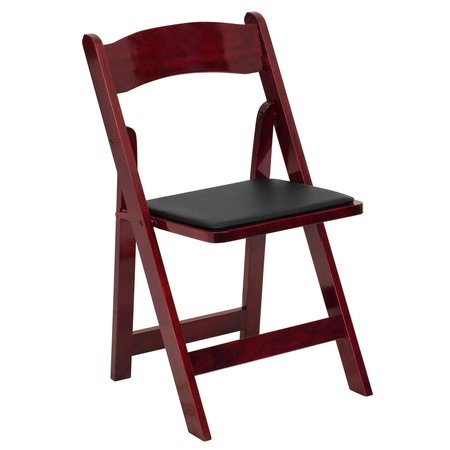 Flash Furniture Folding Chair, Mahogany w/Padded Seat XF-2903-MAH-WOOD-GG