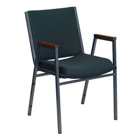 Flash Furniture Fabric Stack Chair w/Arms, Green XU-60154-GN-GG