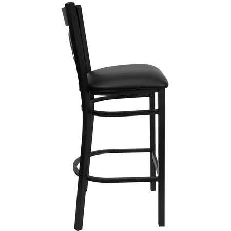 Flash Furniture Restaurant Stool, X Back, Black Seat XU-6F8BXBK-BAR-BLKV-GG