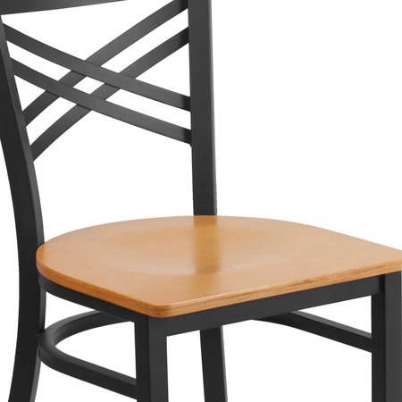 Flash Furniture Restaurant Chair, 17"L32-1/4"H, HerculesSeries XU-6FOBXBK-NATW-GG
