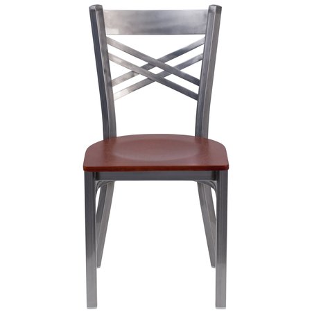Flash Furniture Restaurant Chair, 17"L32-1/4"H, HerculesSeries XU-6FOB-CLR-CHYW-GG
