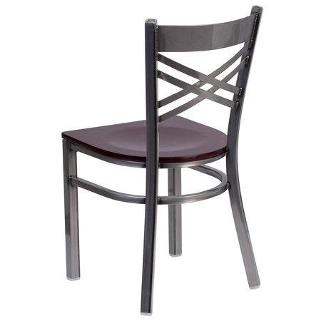 Flash Furniture Restaurant Chair, 17"L32-1/4"H, HerculesSeries XU-6FOB-CLR-MAHW-GG