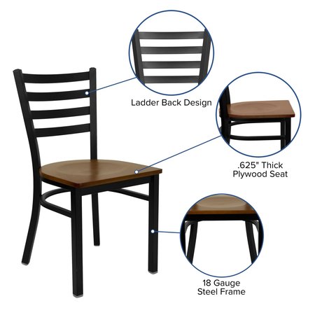 Flash Furniture Restaurant Chair, 17"L32-1/4"H, HerculesSeries XU-DG694BLAD-CHYW-GG