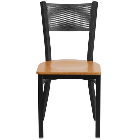 Flash Furniture Restaurant Chair, 20"L33-1/4"H, HerculesSeries XU-DG-60115-GRD-NATW-GG