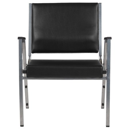 Flash Furniture Contemporary Chair, Vinyl, 18" Height, Fixed Arms, Black Vinyl XU-DG-60443-670-1-BK-VY-GG