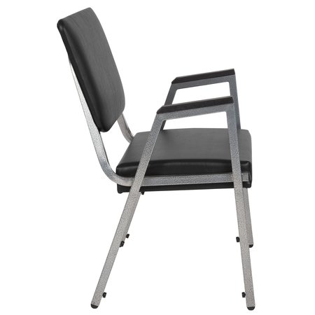 Flash Furniture Contemporary Chair, Vinyl, 18" Height, Fixed Arms, Black Vinyl XU-DG-60443-670-2-BV-GG