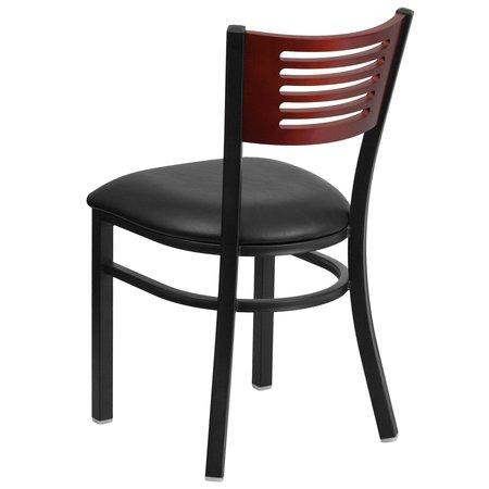 Flash Furniture Restaurant Chair, 21"L32"H, VinylSeat, HerculesSeries XU-DG-6G5B-MAH-BLKV-GG