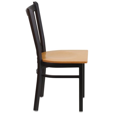 Flash Furniture Restaurant Chair, 20-1/4"L34-1/4"H, HerculesSeries XU-DG-6Q2B-VRT-NATW-GG