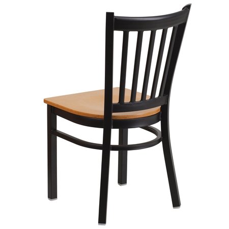 Flash Furniture Restaurant Chair, 20-1/4"L34-1/4"H, HerculesSeries XU-DG-6Q2B-VRT-NATW-GG