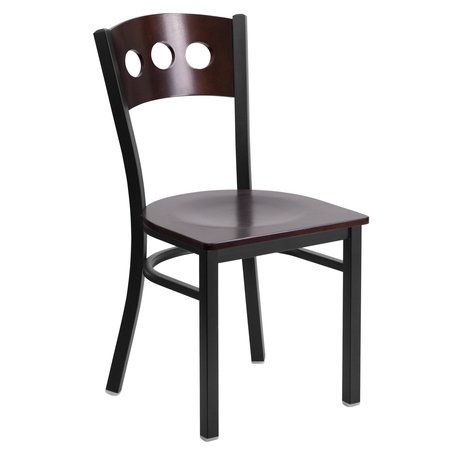 Flash Furniture Restaurant Chair, 21"L32"H, HerculesSeries XU-DG-6Y2B-WAL-MTL-GG