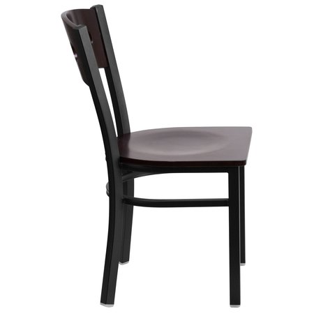 Flash Furniture Restaurant Chair, 21"L32"H, HerculesSeries XU-DG-6Y2B-WAL-MTL-GG
