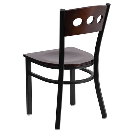 Flash Furniture Restaurant Chair, 21"L32"H, HerculesSeries XU-DG-6Y2B-WAL-MTL-GG