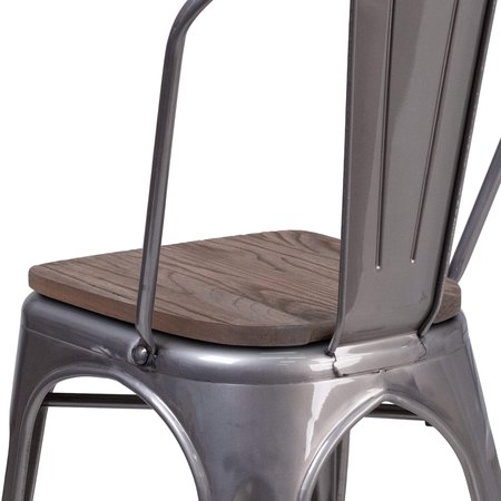 Flash Furniture Clear Metal Stack Chair XU-DG-TP001-WD-GG