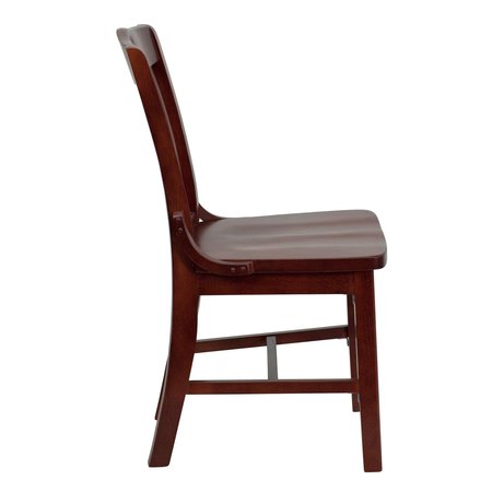 Flash Furniture Dining Chair, School House Back, Mah Wood XU-DG-W0006-MAH-GG