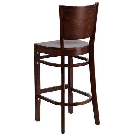 Flash Furniture Wood Barstool, Walnut, Solid Back XU-DG-W0094BAR-WAL-WAL-GG