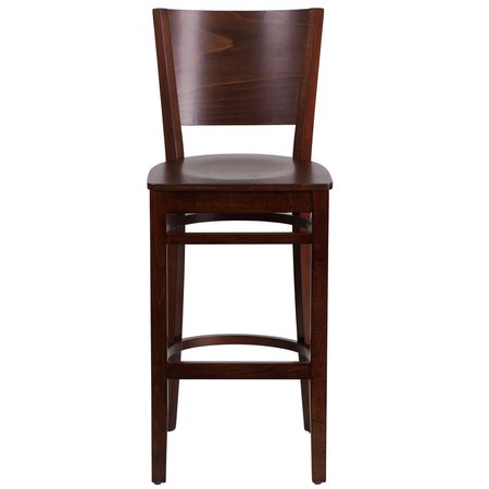 Flash Furniture Wood Barstool, Walnut, Solid Back XU-DG-W0094BAR-WAL-WAL-GG