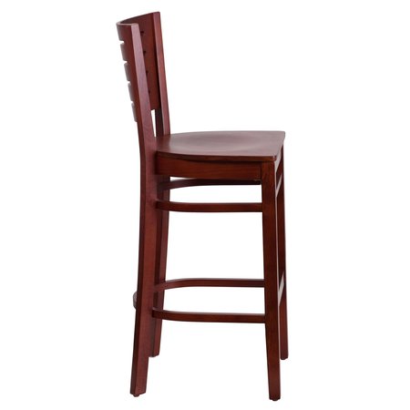 Flash Furniture Barstool, Slat Back, Mahogany Wood XU-DG-W0108BBAR-MAH-MAH-GG