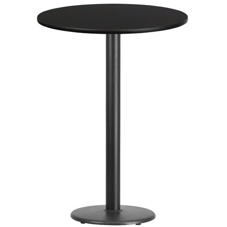 Flash Furniture Round Laminate Table Top, 30" W, 30" L, 43.125" H, Laminate Top, Wood Grain XU-RD-30-BLKTB-TR18B-GG