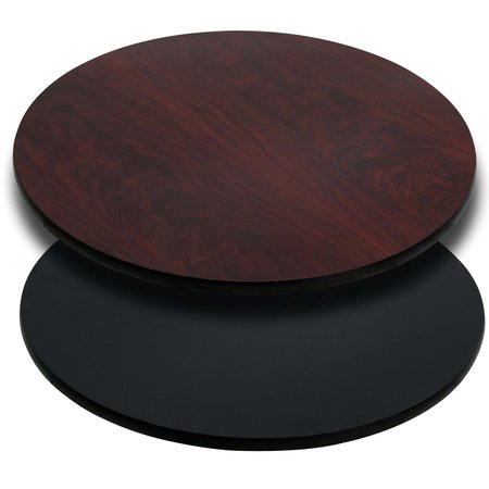 Flash Furniture Round Round Table Top with Black or Mahogany R, 42" W, 42" L, 1.125" H, Mahogany XU-RD-42-MBT-GG