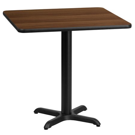Flash Furniture Square Laminate Table, 24" W, 24" L, 31.125" H, Laminate Top, Wood Grain XU-WALTB-2424-T2222-GG