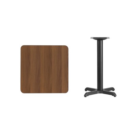 Flash Furniture Square Laminate Table, 24" W, 24" L, 31.125" H, Laminate Top, Wood Grain XU-WALTB-2424-T2222-GG