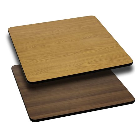 Flash Furniture Square Square Table Top with Natural or Walnut, 30" X 30" X 1.125" XU-WNT-3030-GG