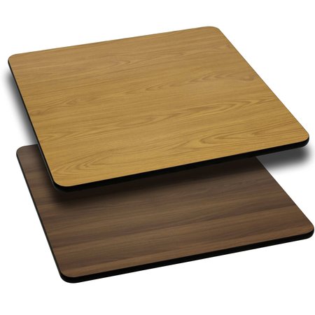 FLASH FURNITURE Square Table Top with Natural or Walnut, Natural/Walnut XU-WNT-4242-GG