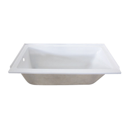 KINGSTON BRASS XVTPN603020L 60" Acrylic Drop In Tub w/R, 60" L, 30" W, White, Acrylic XVTPN603020L