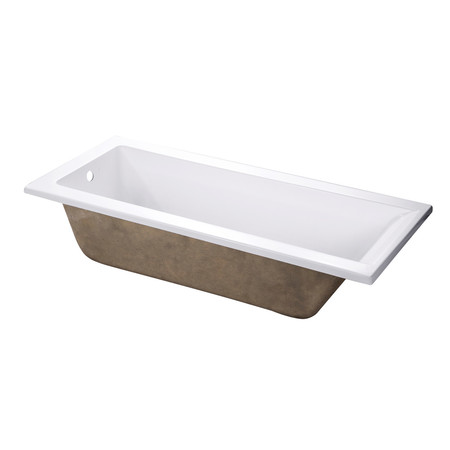 KINGSTON BRASS XVTPN672817 67" Acrylic Drop In Tub with, 66.75" L, 27.56" W, White, Acrylic XVTPN672817